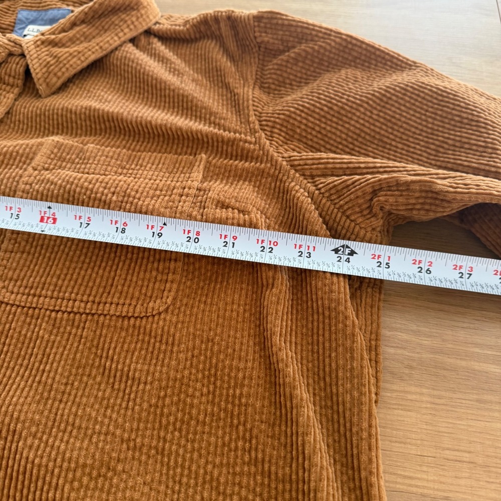 LL Bean Womens 2X Plus Brown Corduroy Button Down Shirt Cotton Caramel - Picture 5 of 7